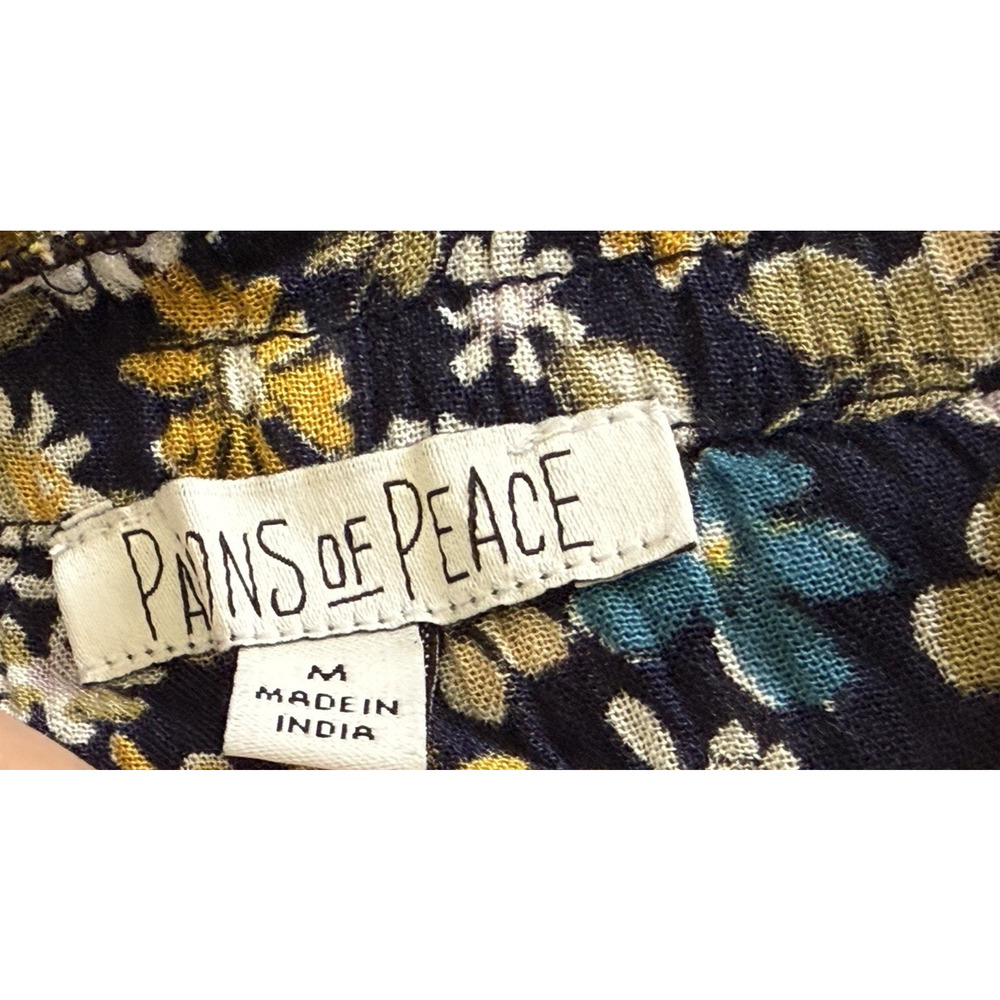 Patrons of Peace Women Medium Blouse Navy Floral Peplum Long Sleeve Peasant NWOT - Picture 8 of 8